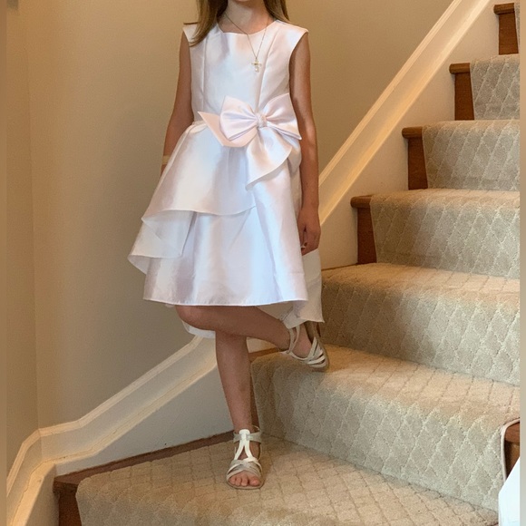 Bonnie Jean Mikado cascade Communion Dress. Size - Picture 3 of 6